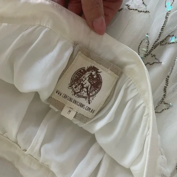 Chasing Unicorns Moonlight Mile White Tulle Skirt Medium - Picture 6 of 10